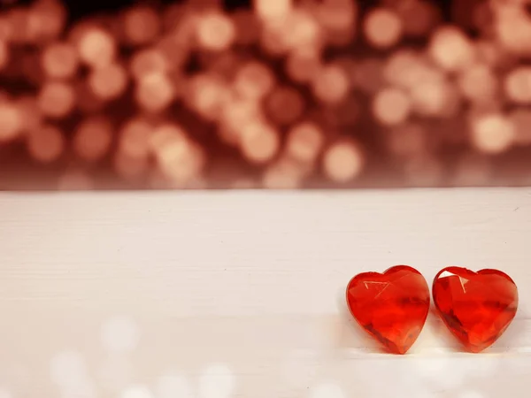 Cristal gema corações dia dos namorados amor feriado conceito backgrou — Fotografia de Stock