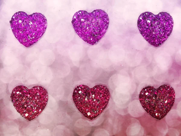 Aftelkalender voor Valentijnsdag liefde vakantie concept harten op abstract wazig — Stockfoto