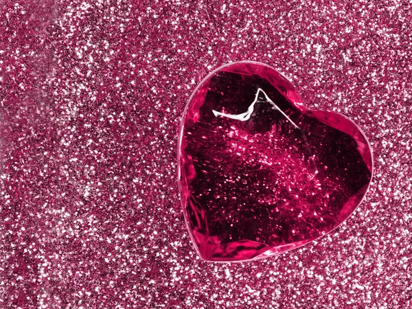 Kristall Juwel Herz Valentinstag Liebe Urlaub Konzept Hintergrund — Stockfoto