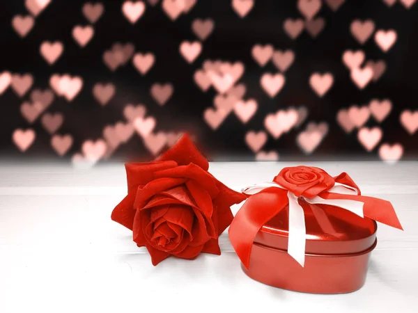Szív-és Rózsa virág háttér Valentin-napi szerelmes — Stock Fotó