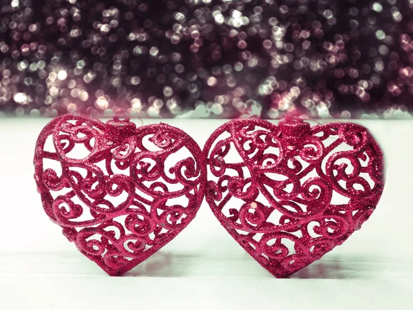 Saint Valentin amour concept vacances coeurs sur abstrait flou — Photo