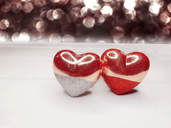 Ημέρα του Αγίου Βαλεντίνου αγάπη διακοπές concept καρδιές σε αφηρημένο θολή — Φωτογραφία Αρχείου
