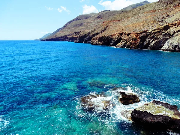 Kust van zandstranden landschap op Kreta — Stockfoto