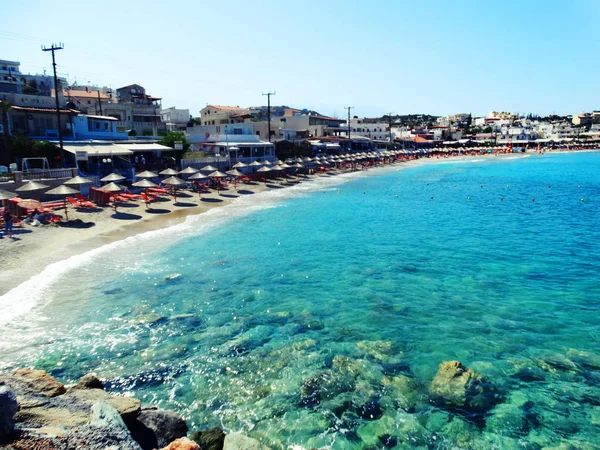 Girit üzerinde thw Akdeniz deniz mavi lagün sahil manzara — Stok fotoğraf