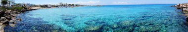 plaj sahil peyzaj Akdeniz deniz Kıbrıs adalar Panoraması