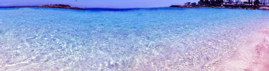Panorama plaj sahil peyzaj Akdeniz deniz Kıbrıs Adası 