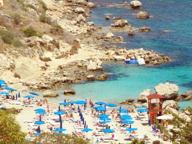 plaj sahil peyzaj Akdeniz deniz Kıbrıs Adası 