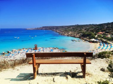 plaj sahil peyzaj Akdeniz deniz Kıbrıs Adası 