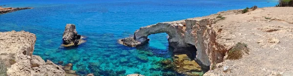 panorama of beach coast landscape mediterranean sea Cyprus islan