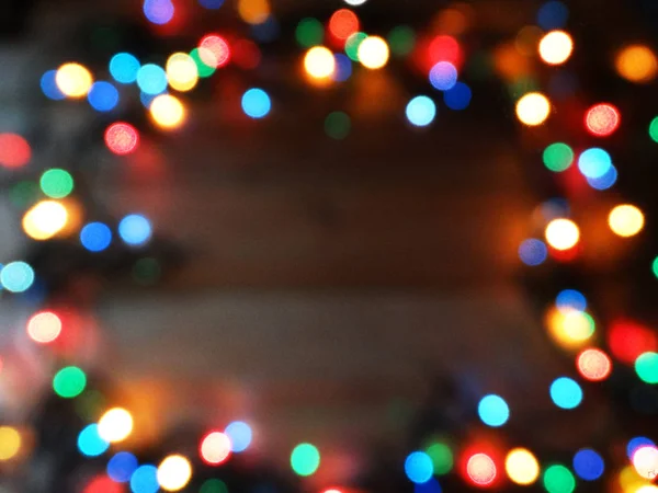 Fondo abstracto suave borrosa navidad luces guirnalda — Foto de Stock