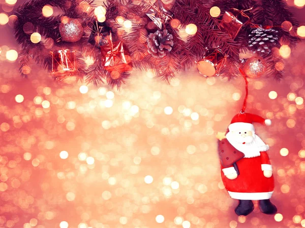 Karácsonyi dekoráció fényes háttér girland fények — Stock Fotó