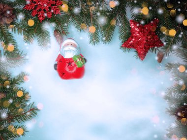 Noel dekorasyon koniler ve ahşap backgrou ışıkları garland