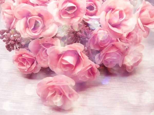 Розовый фон с размытыми для свадьбы Валентина день праздник ок — стоковое фото