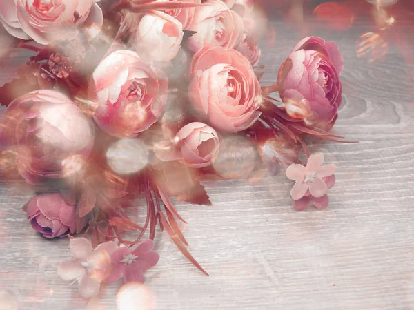 Karta kwiatowy tło wiosna kwiaty piwonie — Zdjęcie stockowe
