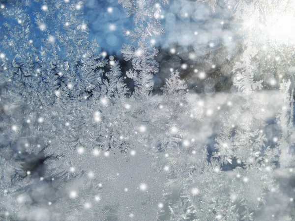 雪のパターンと雪と冬の背景 — ストック写真