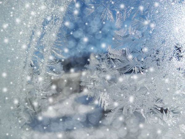 雪のパターンと雪と冬の背景 — ストック写真