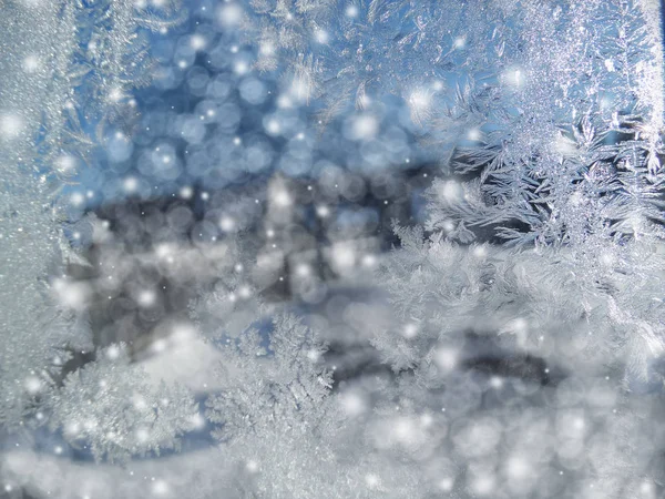 雪のパターンと雪と冬の背景 — ストック写真