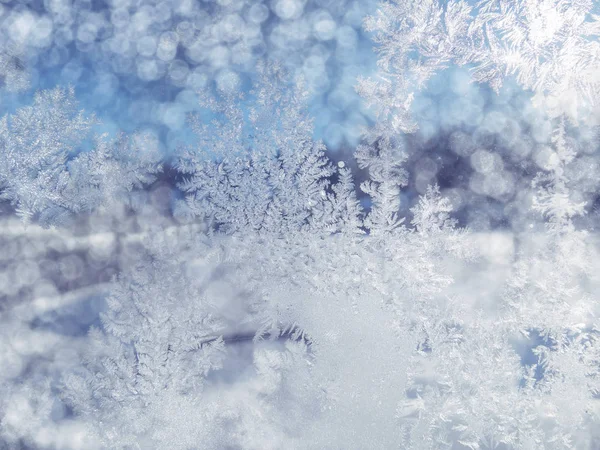 冬季背景与雪花图案和雪 — 图库照片