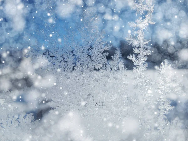 Zimowe tło ze śniegiem wzorów i śniegu — Zdjęcie stockowe