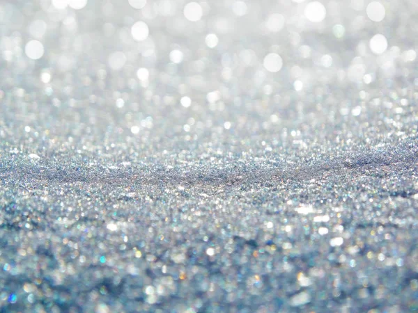 Abstrakte blaue Hintergrund weich verschwommen Schnee Weihnachtslichter garl — Stockfoto