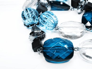 parlak mavi akuamarin kristalleri lüks fashio ile takı boncuk