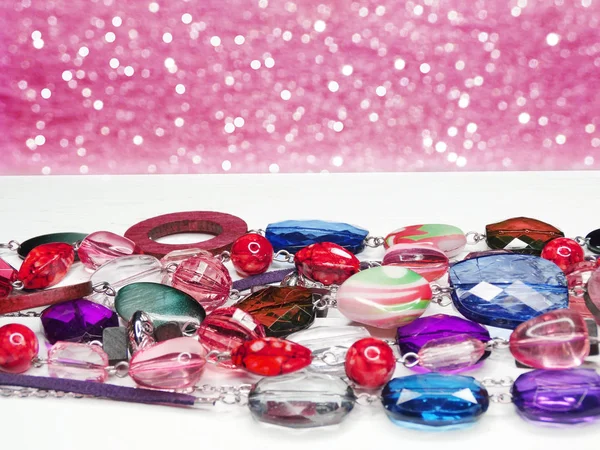 Jewelry beads with bright crystals luxury fashion — Stock Photo, Image