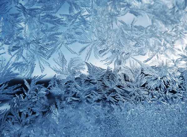 Vinter bakgrund snöflingor abstrakt textur fryst is mönster — Stockfoto