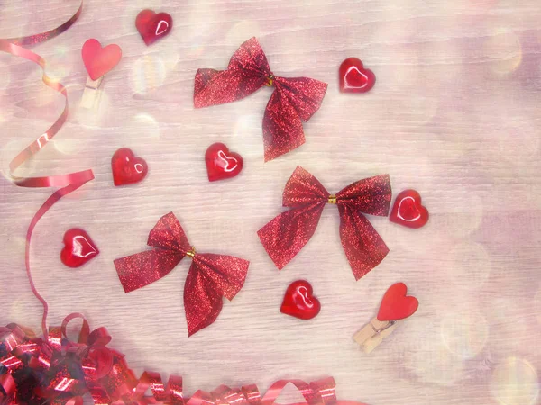 Decoración de corazones para el regalo del día de San Valentín amor — Foto de Stock