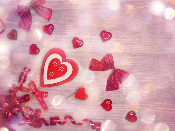 Hjerter indretning til kærlighed Valentins dag gave - Stock-foto