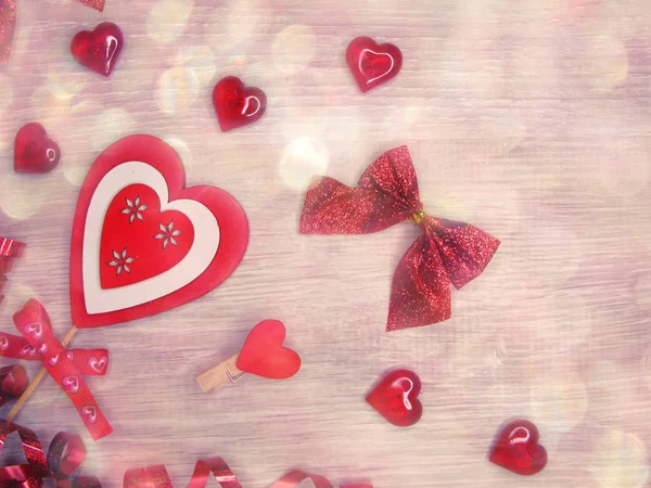 Szív dekor a szeretet Valentin napi ajándék — Stock Fotó