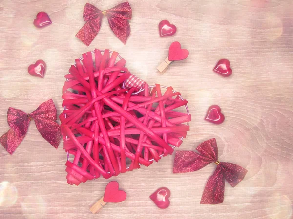 Decoración de corazones para el regalo del día de San Valentín amor — Foto de Stock