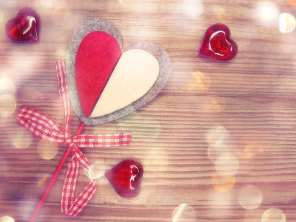 Harten decor voorliefde valentine's Day gift — Stockfoto