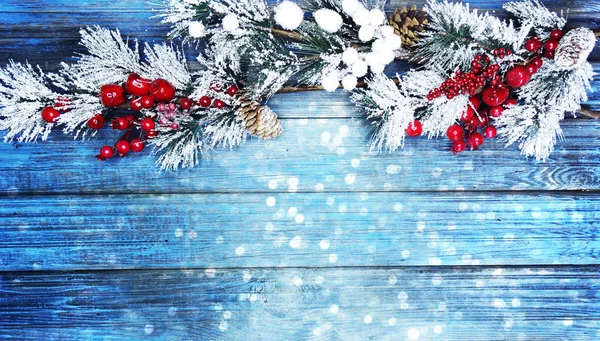 köknar dalları konileri ve kar ile kış arka plan