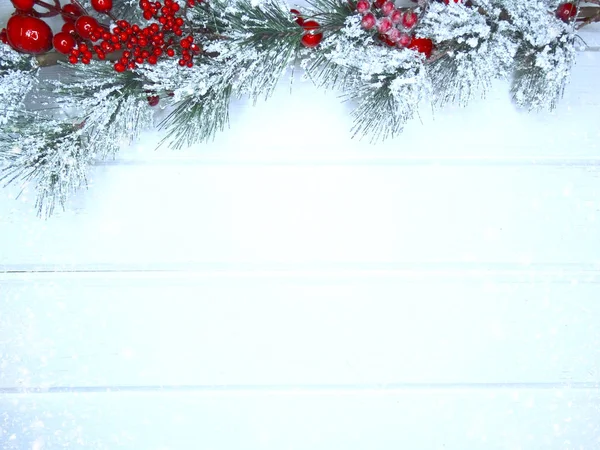 Fond d'hiver avec branches de sapin cônes et neige — Photo