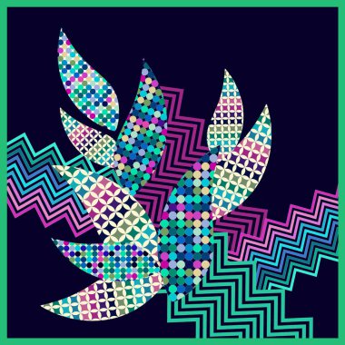 soyut geometrik desenli, renkli tasarım