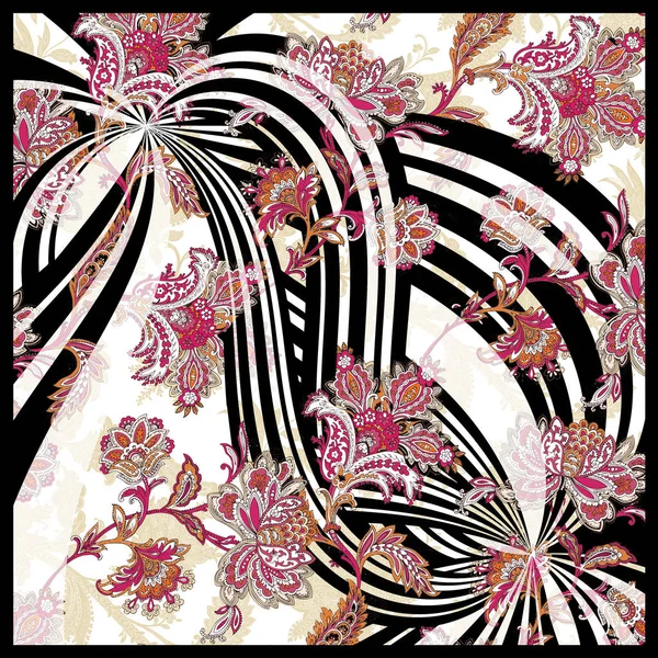 siyah beyaz arka plan, çiçek atkı tasarımı