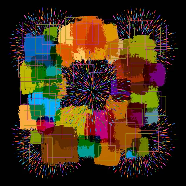 renkli grunge, geometrik eşarp tasarımı