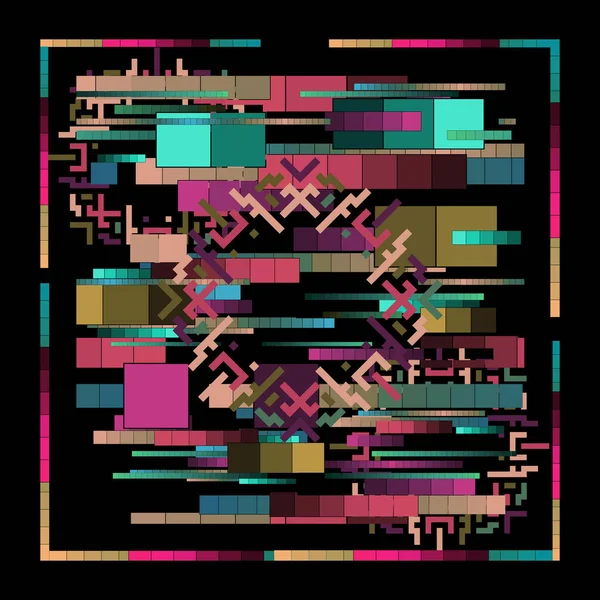 Renkli Grunge Geometrik Eşarp Tasarımı — Stok fotoğraf