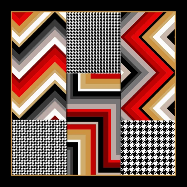 Kleurrijke Grunge Geometrische Sjaal Ontwerp — Stockfoto