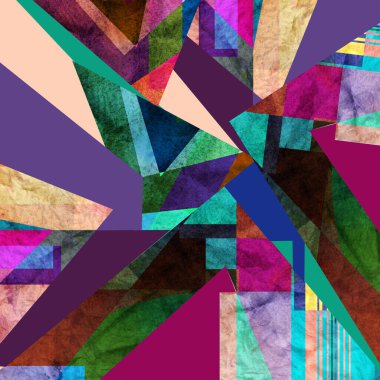 Renkli motiflere sahip soyut eşarp tasarımı