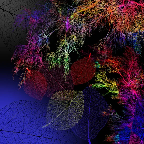 Renkli ağaçlarla soyut eşarp tasarımı