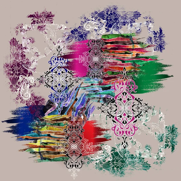 soyut eşarp tasarımı, renkli resim