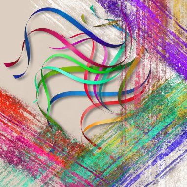 soyut eşarp tasarımı, renkli resim