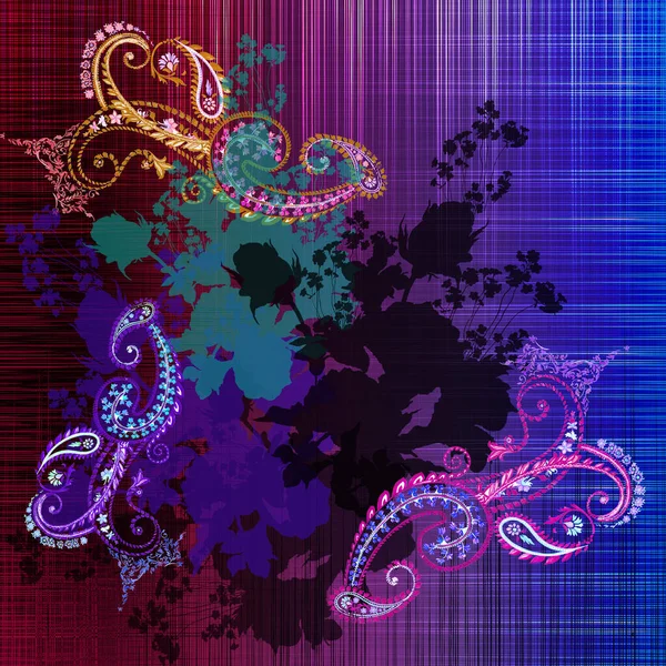 Abstracte Sjaal Ontwerp Kleurrijke Schilderij — Stockfoto