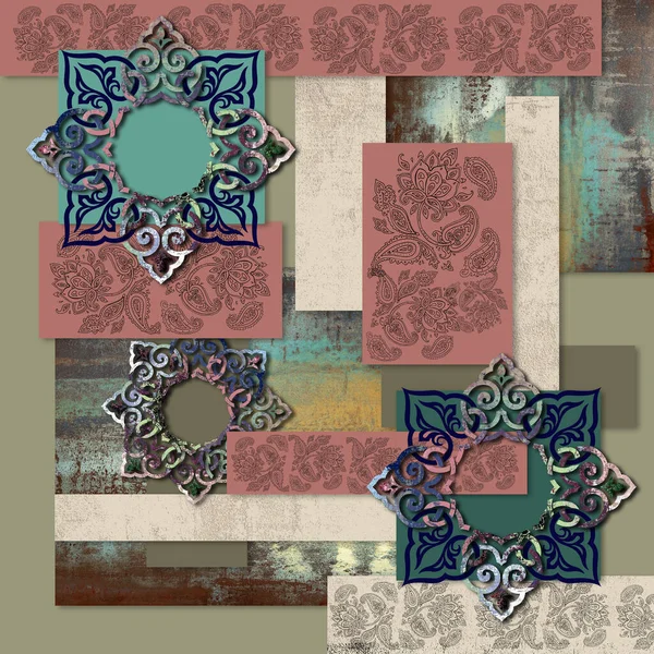 soyut eşarp tasarımı, renkli resim