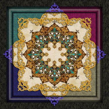 soyut renkli modern eşarp tasarımı