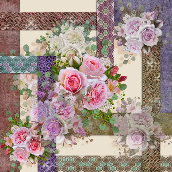 soyut çiçek eşarbı tasarımı