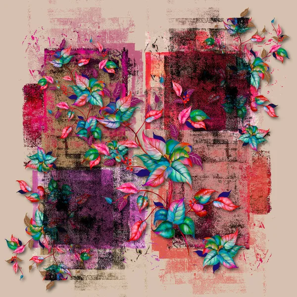 soyut renkli eşarp tasarımı