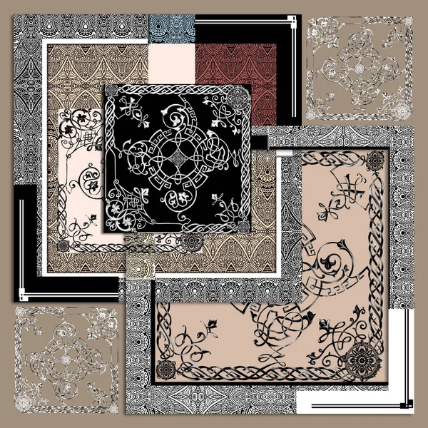 soyut renkli eşarp tasarımı