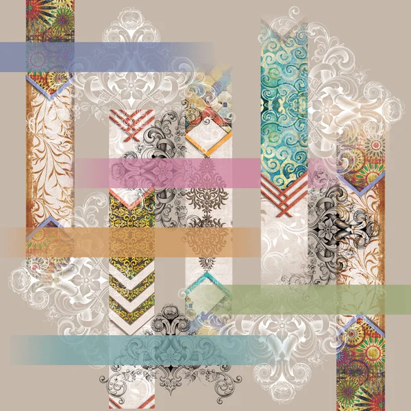 soyut renkli eşarp tasarımı